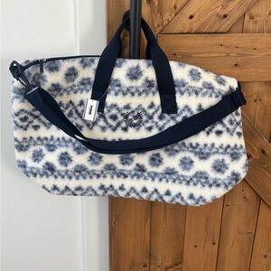 PINK Victoria's Secret Navy and Cream Travel Bag